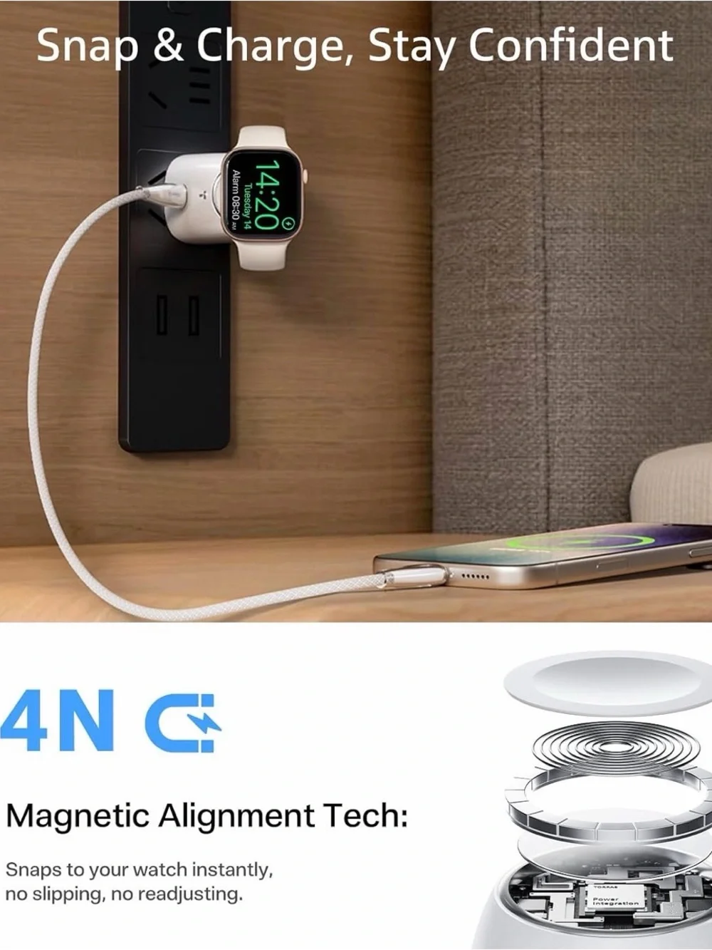 TORRAS Flasheye All-in-one Charger for Apple Watch & iPhone